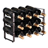 Wine Holder Storage Stand Stackable Tabletop Countertop Wine Bottle Cellar Metal Display Rack