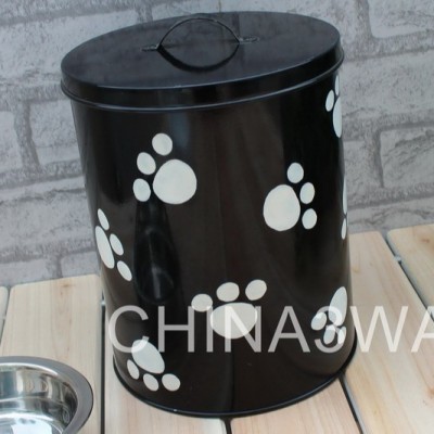 Metal dog food bin box