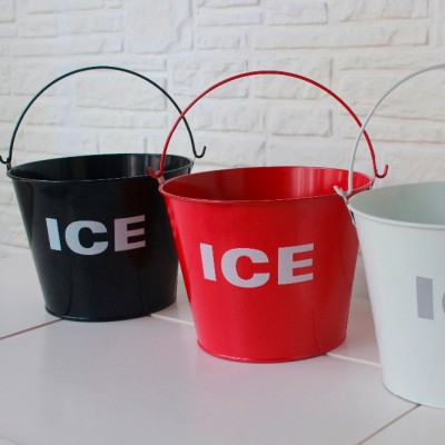 galvanized tin metal small zinc beer ice bucket pail