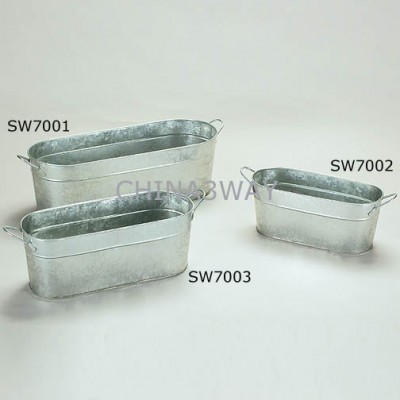 Galvanised  zinc oval wash tub