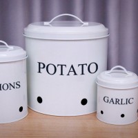 Potatoes metal storage tin box bin