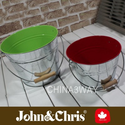 Colored metal pail