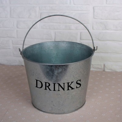 with opener galvanized Metal beer Ice Bucket