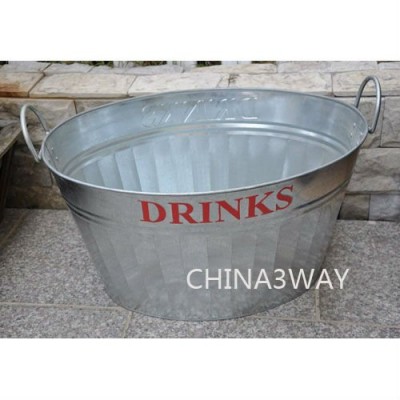 oval round metal beer tub