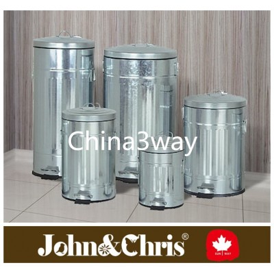 galvanized foot pedal bin