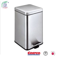 OEM accept square stainless steel foot pedal trash bin