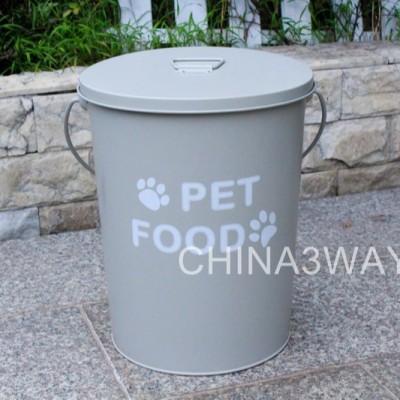 Metal pet dog treats tin container